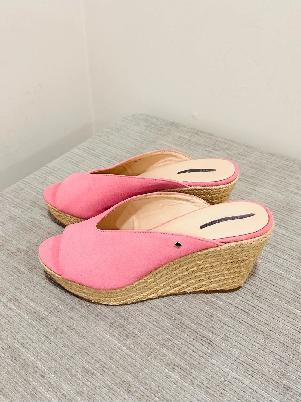 Kate Spade Thea Rococo Pink Suede Espardrille Wedge Womens 10 M NWOT
